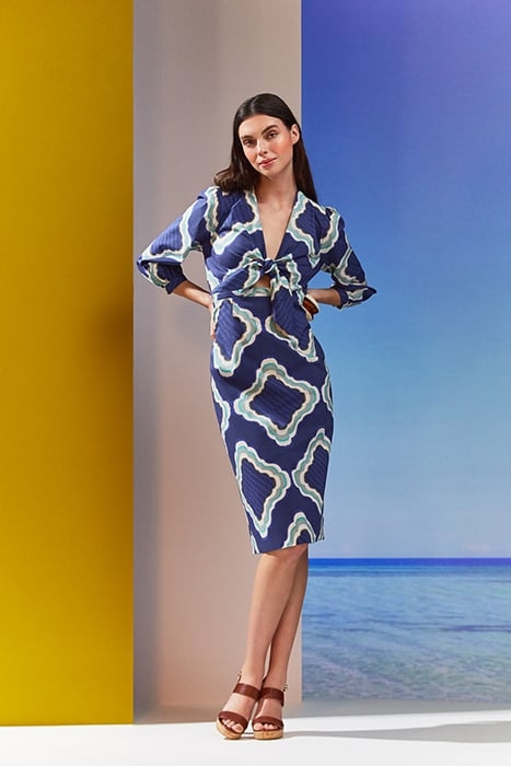 DR DANIELA- TIE FRONT KAF NAVY MULTI 1