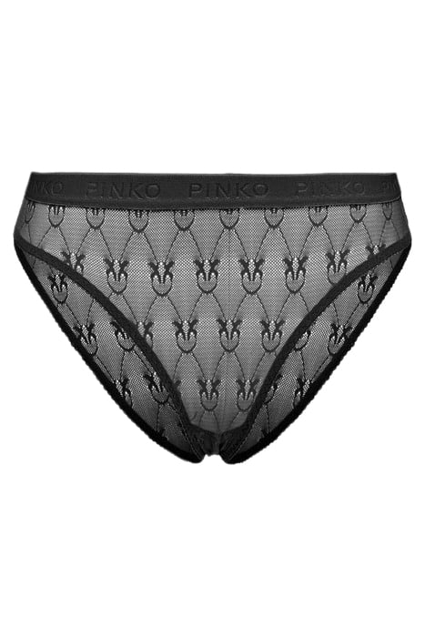 SENZA PAROLE 2 SLIP PIZZO INDEMAGLIATO JACQUARD C/LOGO BLACK 1
