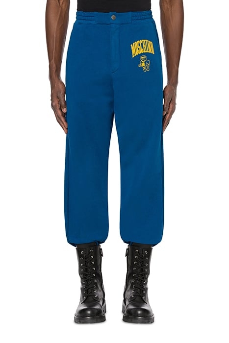 MOSCHINO VARSITY FLEECE JOGGING BLUE 1