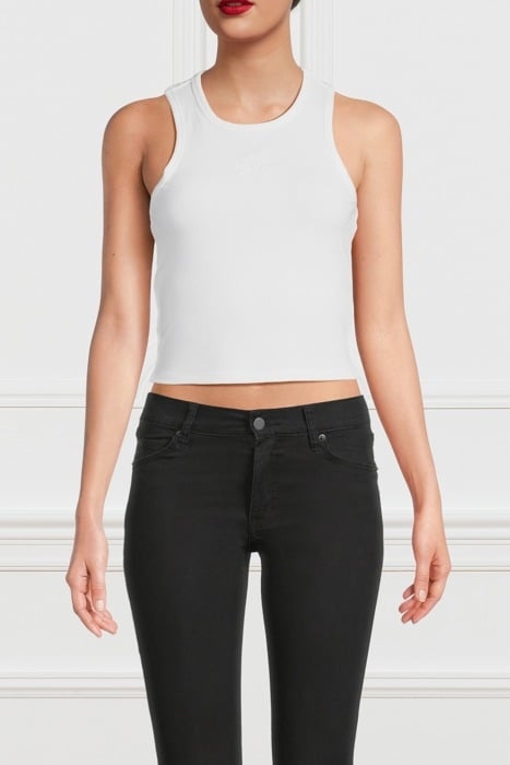 SL DENISE RIB LOGO T PURE WHITE 1