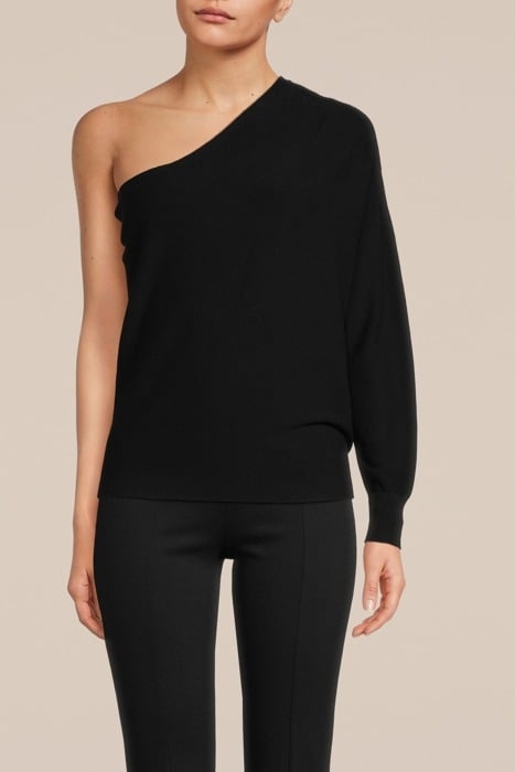 OFF-SHOULDER TOP BASIC KNIT BLACK 1
