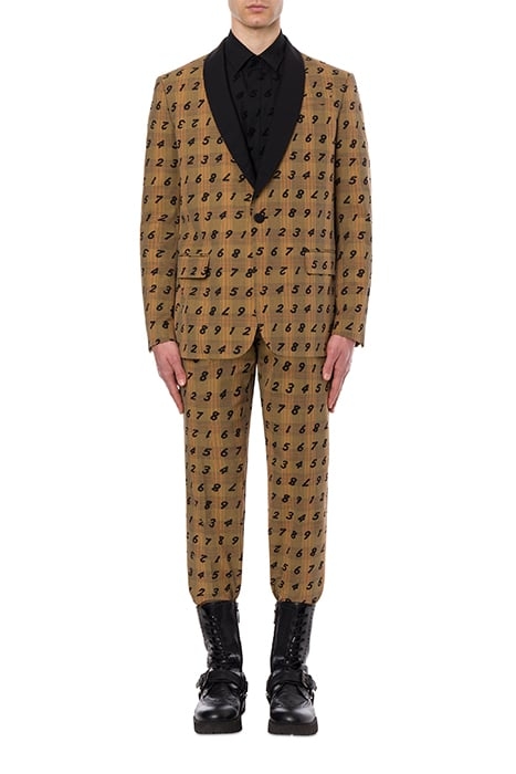 JACKET IN PRINCE OF WALES ALLOVER NUMBERS BROWN 1