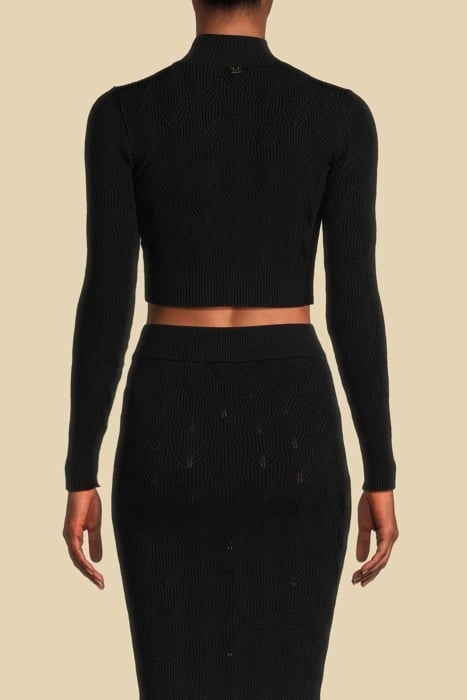 ARLET SWEATER TOP JET BLACK KNITTED 2