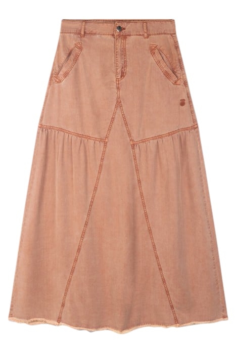 MAXI SKIRT TENCEL SADDLE BROWN 5