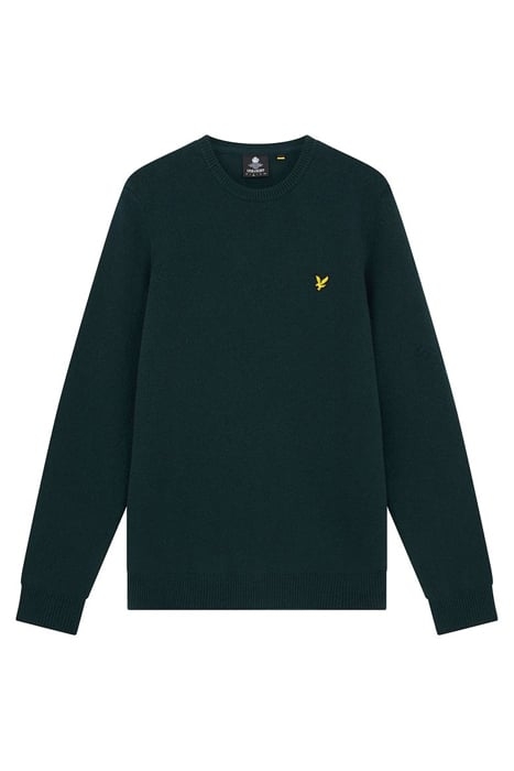 CREW NECK LAMBSWOOL BLEND JUMPER DARK GREEN MARL 4