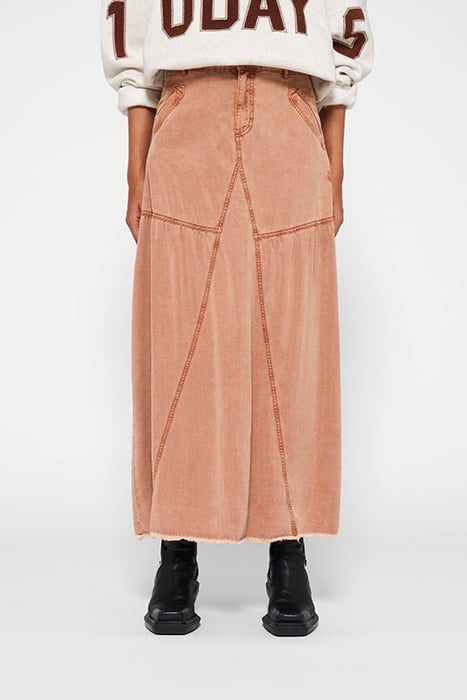 MAXI SKIRT TENCEL SADDLE BROWN 1