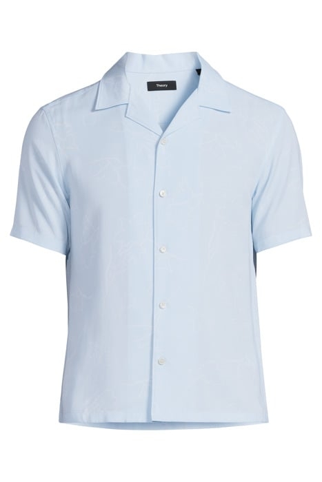 IRVING SHORT-SLEEVE SHIRT IN FLORAL FLUID TWILL SKYLIGHT MUL 3