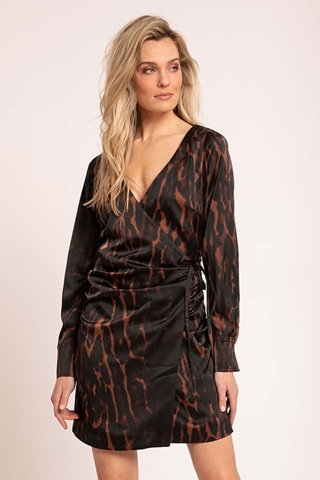 RUE WRAP DRESS LEO BLACK 1
