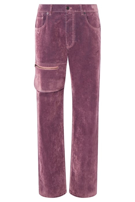 FLOCKED DENIM TROUSERS PURPLE 3