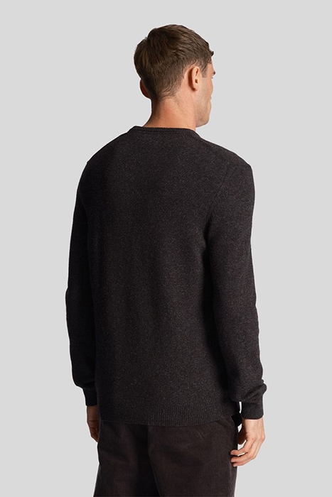 CREW NECK LAMBSWOOL BLEND JUMPER CHARCOAL MARL 2