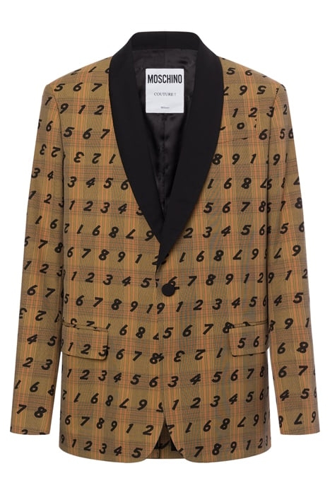 JACKET IN PRINCE OF WALES ALLOVER NUMBERS BROWN 3