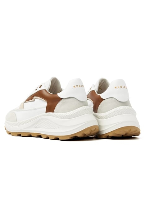 OBERON NORA (L) WHITE LEATHER - BROWN 3