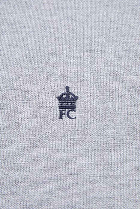 SINGLE TIPPED PIQUE POLO LGT GREY MEL/MARINE 3