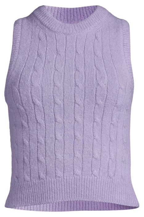 BRAIDED MOHAIR CREWNECK VEST PASTEL LIL 3