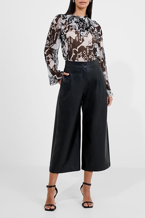 CROLENDA PU CROPPED TROUSERS BLACK 1