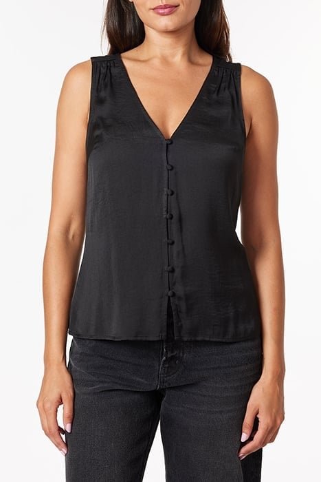 SLEEVELESS BUTTON FRONT BLOUSE BLACK NIGHT 1