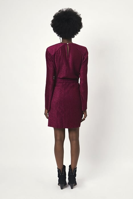 ARONÉ BELTED MINI DRESS WARM PLUM 2