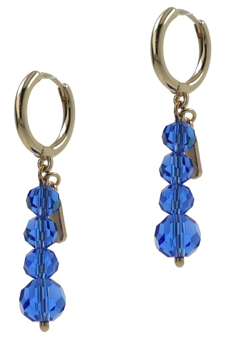 BLUE BEADS EARHANGERS GOLD AND BLUE 2