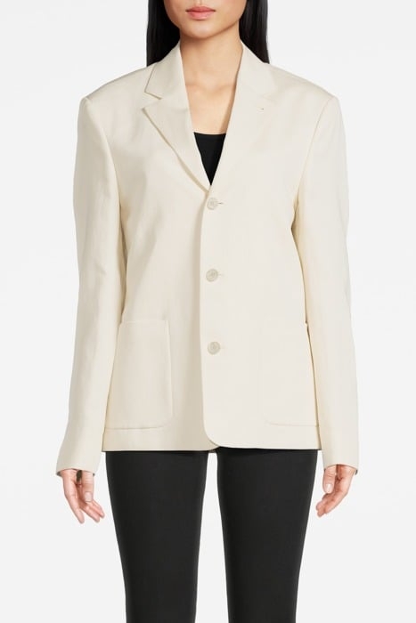 COTTON LINEN BLAZER BONE WHITE 1