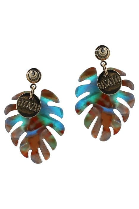 LEAF EARRINGS GOLD AND MULTICOLOR 2