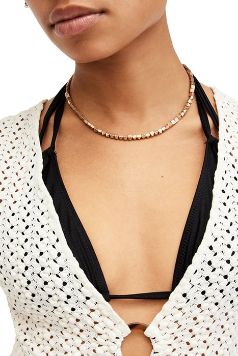 KAY STUD NECKLACE WARM BRASS 2