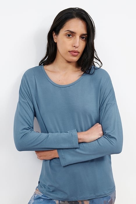 NW TOP TSHIRT LS BLUE PETROL 1