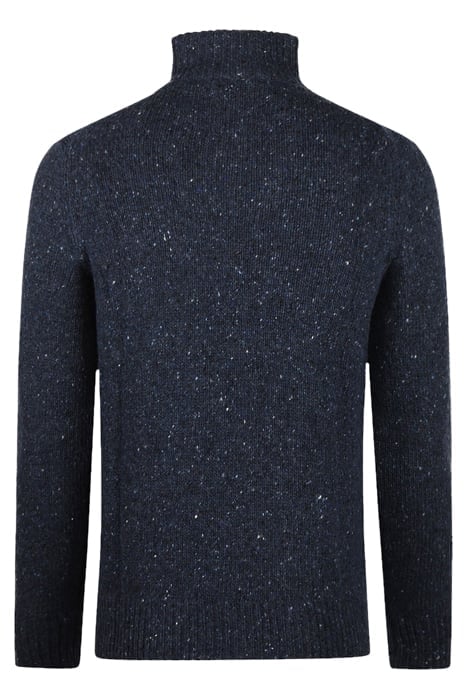 ZIP MOCK FISHERMANS SWEATER DARK GREY MELANGE 2