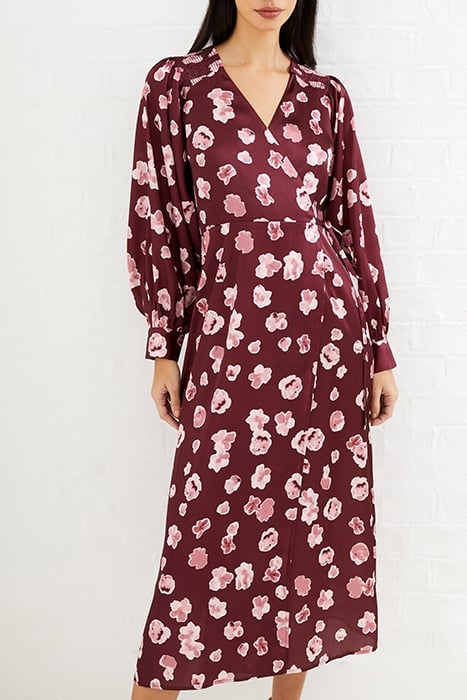 BRONWEN ALEEYA SATIN LS DRESS BROWN 1