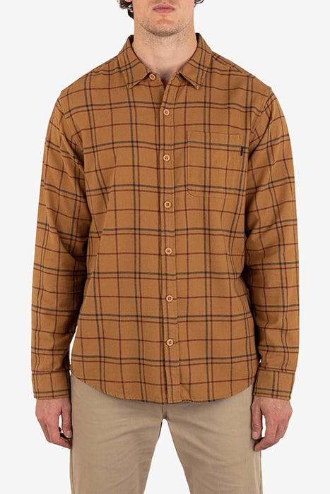 PORTLAND ORGANIC FLANNEL LONG SLEEVE EARTHSTONE 1