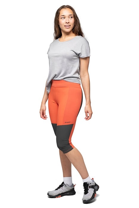 FLØYEN ¾ OUTDOOR TIGHTS WOMEN BRICK/SOLID CHARCOAL 3