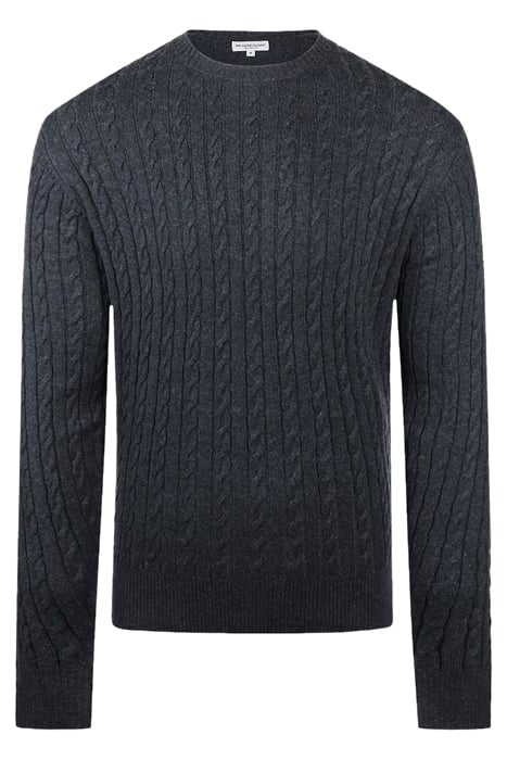 CABLE CREW NECK SWEATER NAVY 1