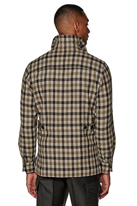 MID BROWN CHECKED RELAXED FIT SHIRT-JACKET MID BROWN 2