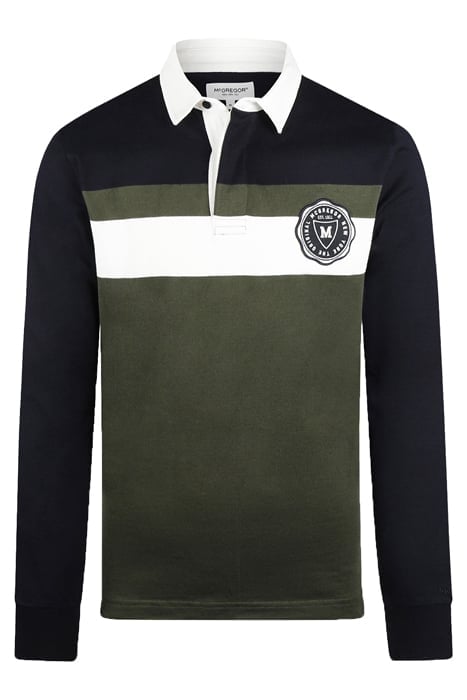 RUGBY STRIPED PANEL PINE GREEN 1