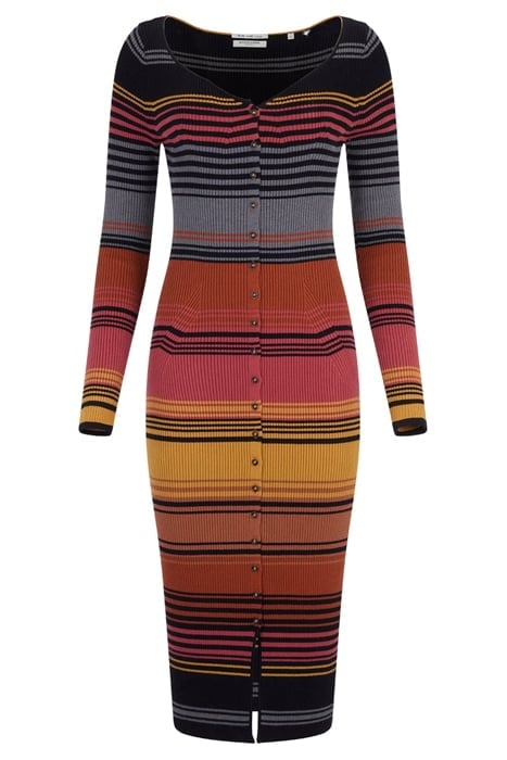 SWEATER MIDI DRESS BLACK NIGHT OMBRE STRIPE 2