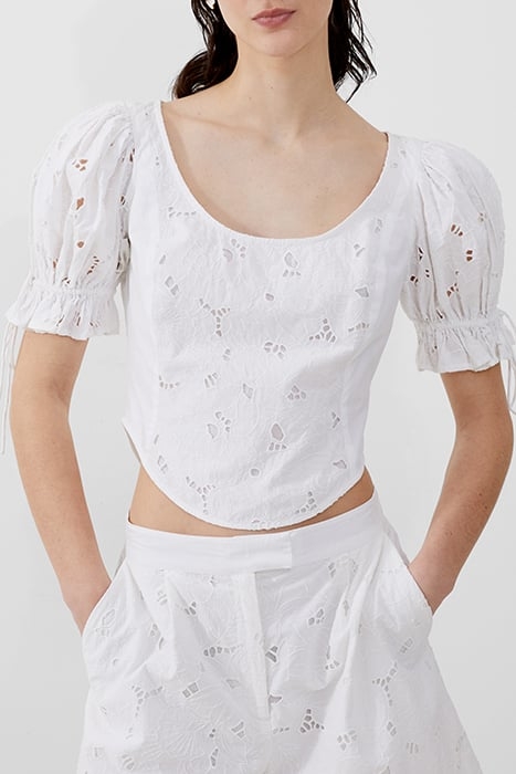 RHODES COTTON EMBROIDERED TOP WHITE 1