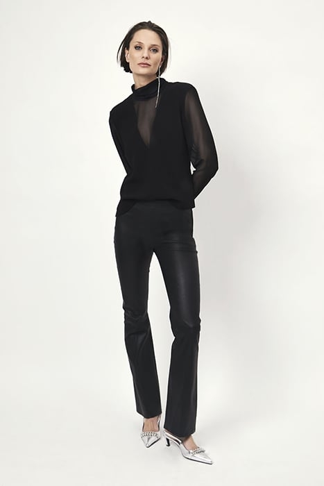 RAPALLO CONTRAST SHEER TOP RAVEN 1