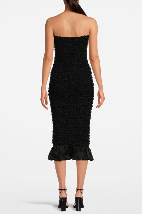 SATIN SMOCK DRESS BLACK 2