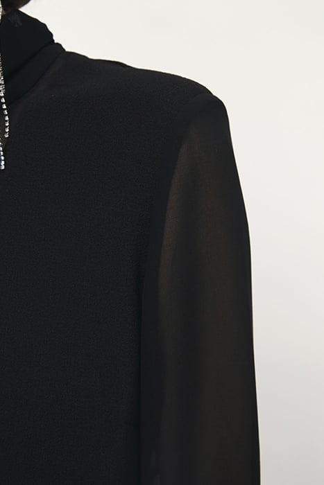 RAPALLO CONTRAST SHEER TOP RAVEN 5