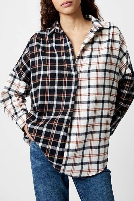 MIXED FLANNEL CHECK POPOVER BLACK 3