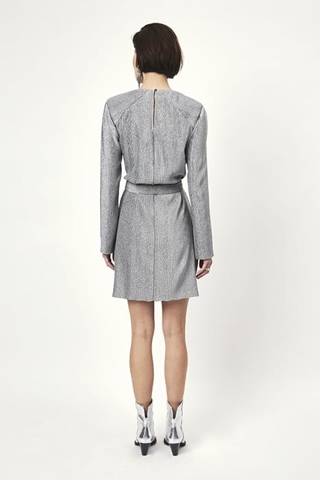 ARONÉ BELTED MINI DRESS GREY CLOUD 2