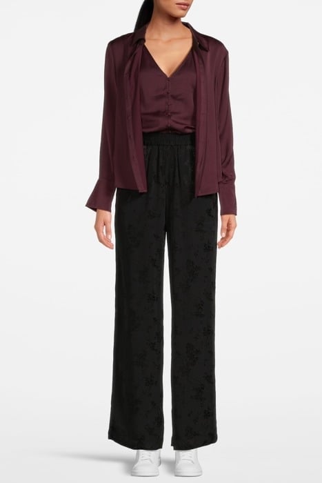 SLEEVELESS BUTTON FRONT BLOUSE BURGUNDY 5