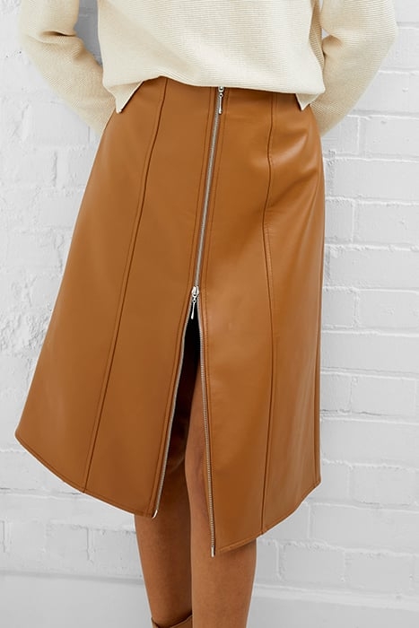 CLAUDIA PU SKIRT BROWN 1