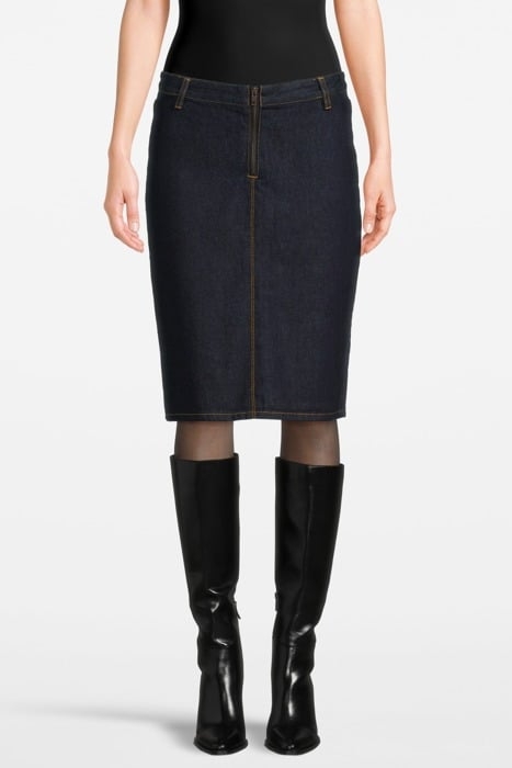 DENIM MIDI ZIP SKIRT MIDNIGHT B 1