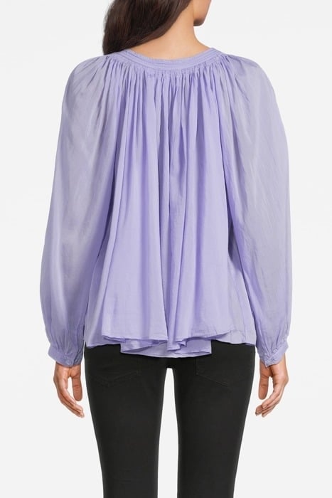 COTTON SILK VOILE LONG SLEEVES BOHEMIAN SHIRT GLICINE 2