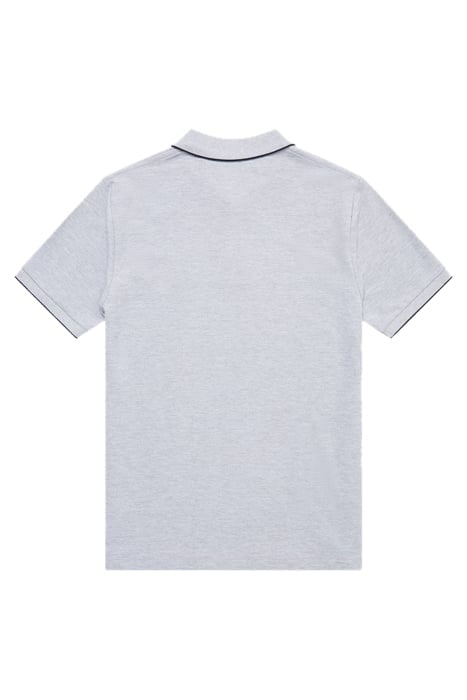 SINGLE TIPPED PIQUE POLO LGT GREY MEL/MARINE 2