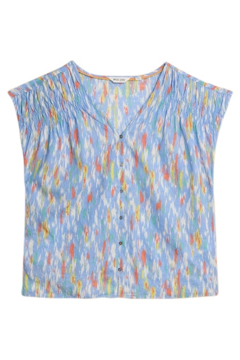 RAE COTTON VEST BLUE PRINTED 2