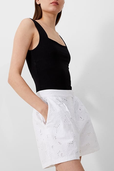 RHODES COTTON EMBROIDER SHORTS WHITE 1