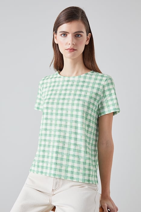 CALDER GINGHAM T-SHIRT CREAM 1