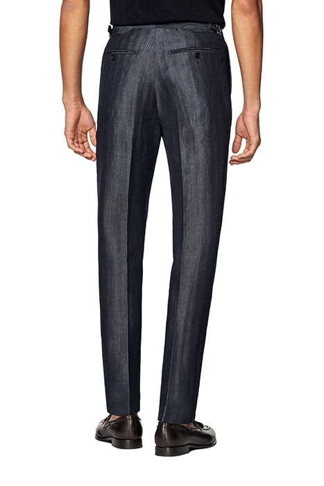 MID BLUE HERRINGBONE TAILORED FIT HAVANA SUIT 5