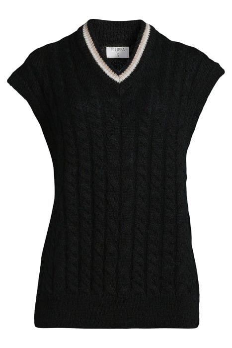 BRAIDED MOHAIR VEST BLACK 3